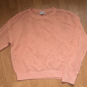 Croft & Barrow Coral Open-Knit Sweater